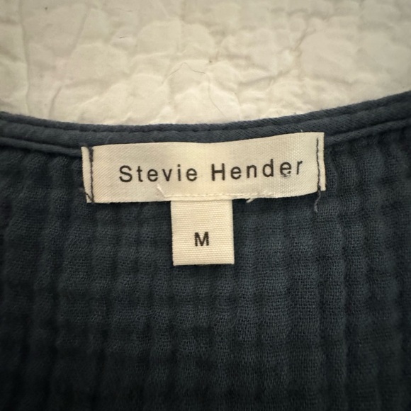 Stevie Hender short sleeve tie dye blouse. Navy/white. Boho. Size Medium - Picture 4 of 8